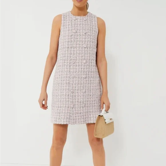 Pink Tweed Sleeveless Dress - Picture 5 of 5